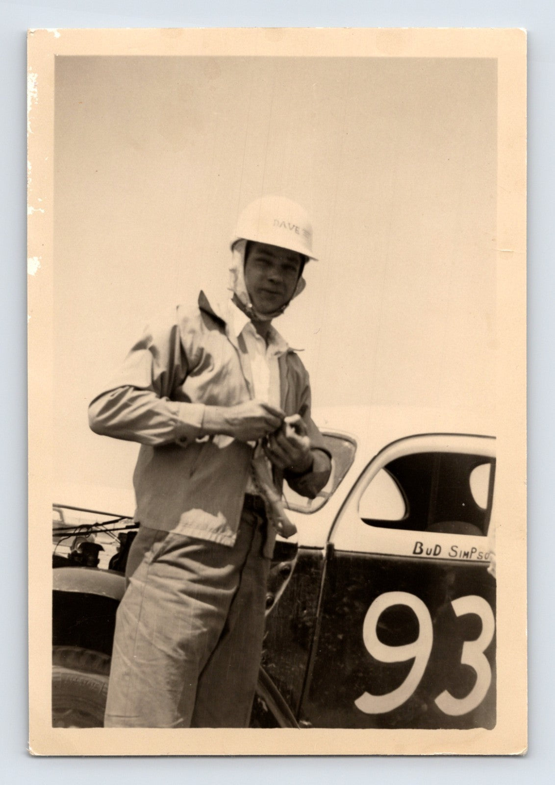 Vineland New Jersey Dirt Track Race Car Driver Dave Watson 1956 Photo – 5 x 3.5