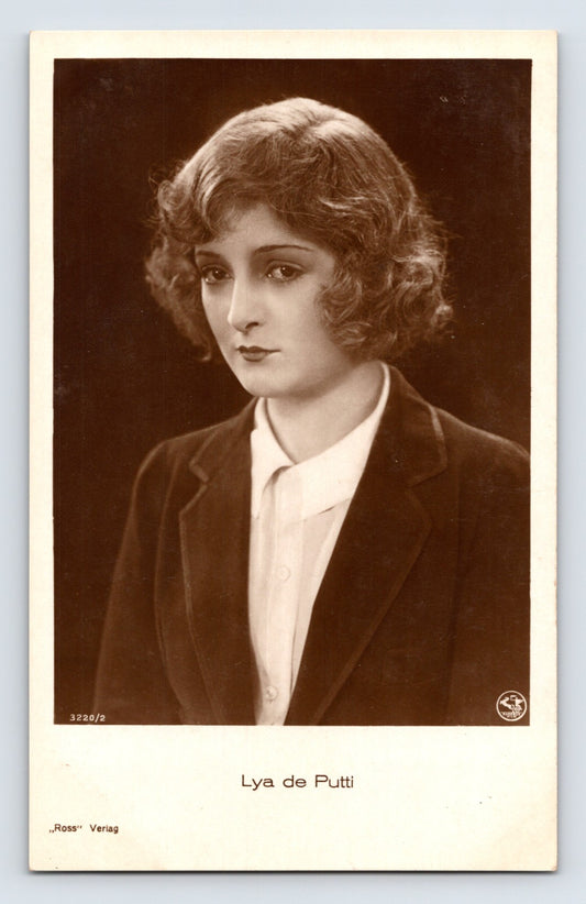 Lya de Putti silent film star portrait RPPC Ross Verlag 1930s postcard
