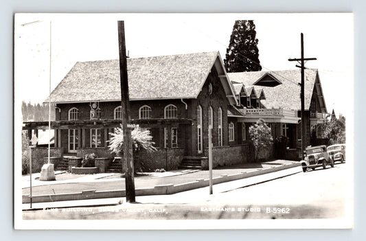 Grass Valley California Elks Club BPOE building street view 1950s real photo postcard