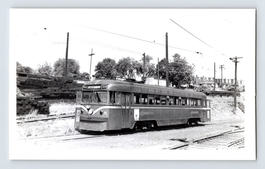 Philadelphia Suburban Transportation Company trolley car 86 at 69th Street Terminal, Llanerch Pennsylvania, June 4 1952 black and white photo