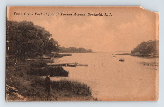 Southold New York Long Island Town Creek Park Youngs Avenue 1910s Postcard