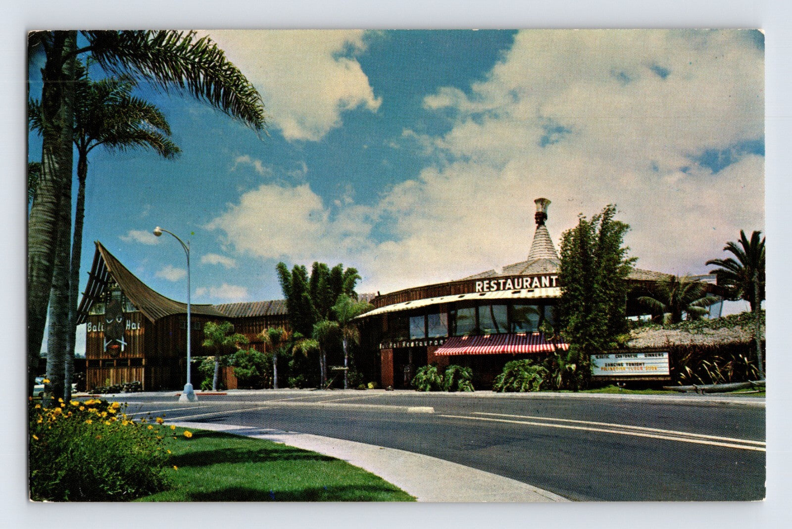 San Diego California Bali Hai tiki restaurant Shelter Island postcard 1960s