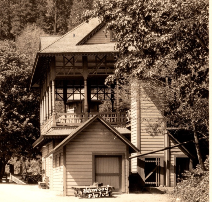 Shasta Springs California Railroad Train Station Depot 1930s Postcard RPPC