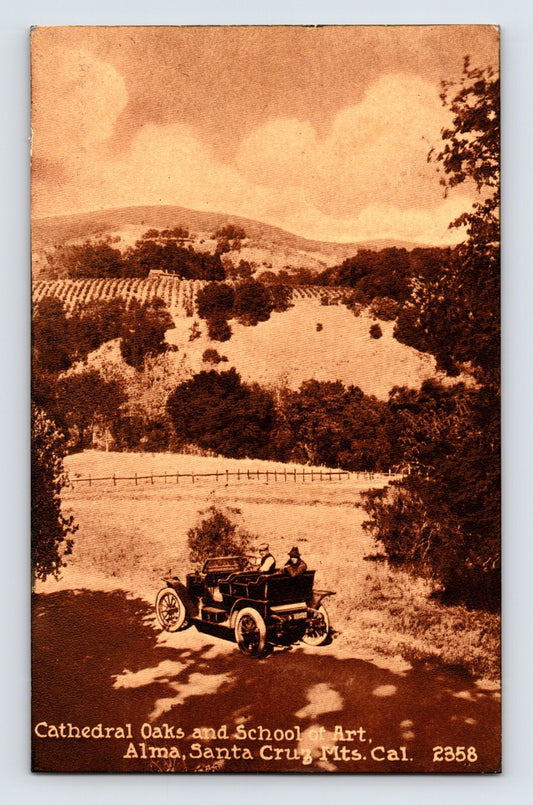 Alma California Cathedral Oaks School Art Car Santa Cruz Mountains 1920s Postcard