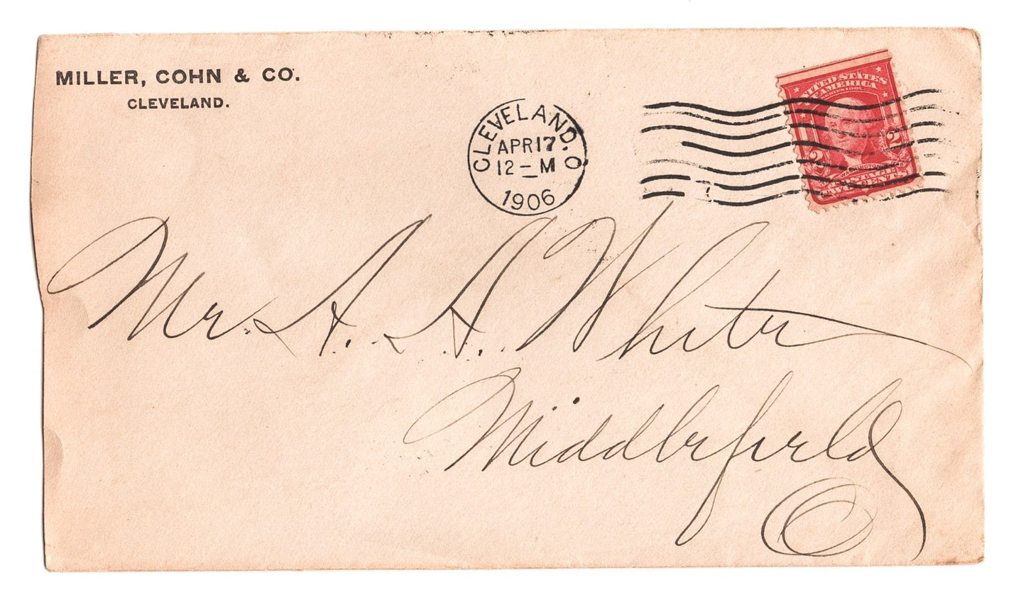 Cleveland Ohio 1906 Miller Cohn Weizenhof Company Receipt with Envelope Cover
