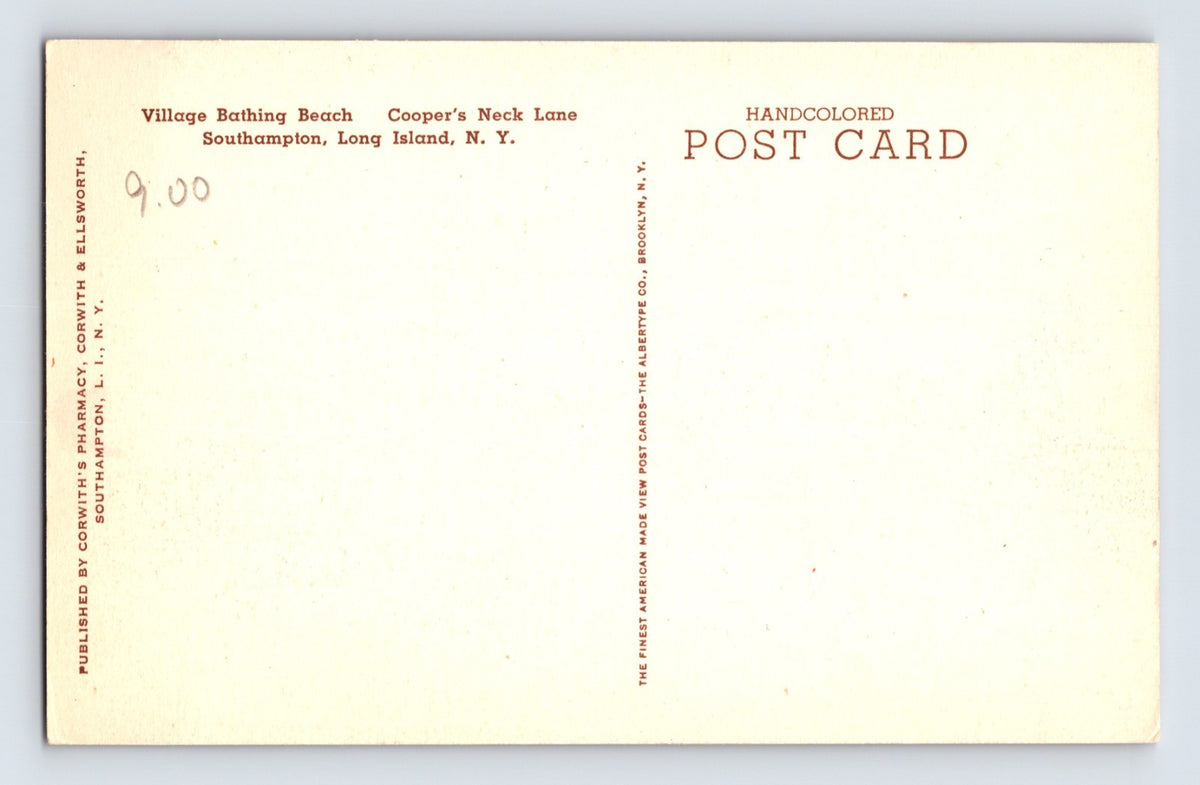 Southampton New York Cooper's Neck Beach Long Island 1930s Postcard Albertype