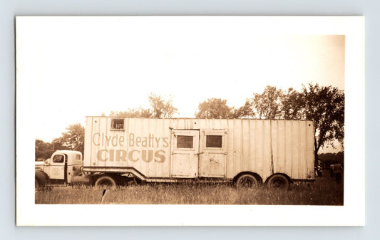Clyde Beatty Circus truck trailer 1940s semi circus transport vehicle side lettering