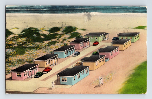 Nags Head North Carolina El Gay Court Motel 1979 beachfront chrome postcard