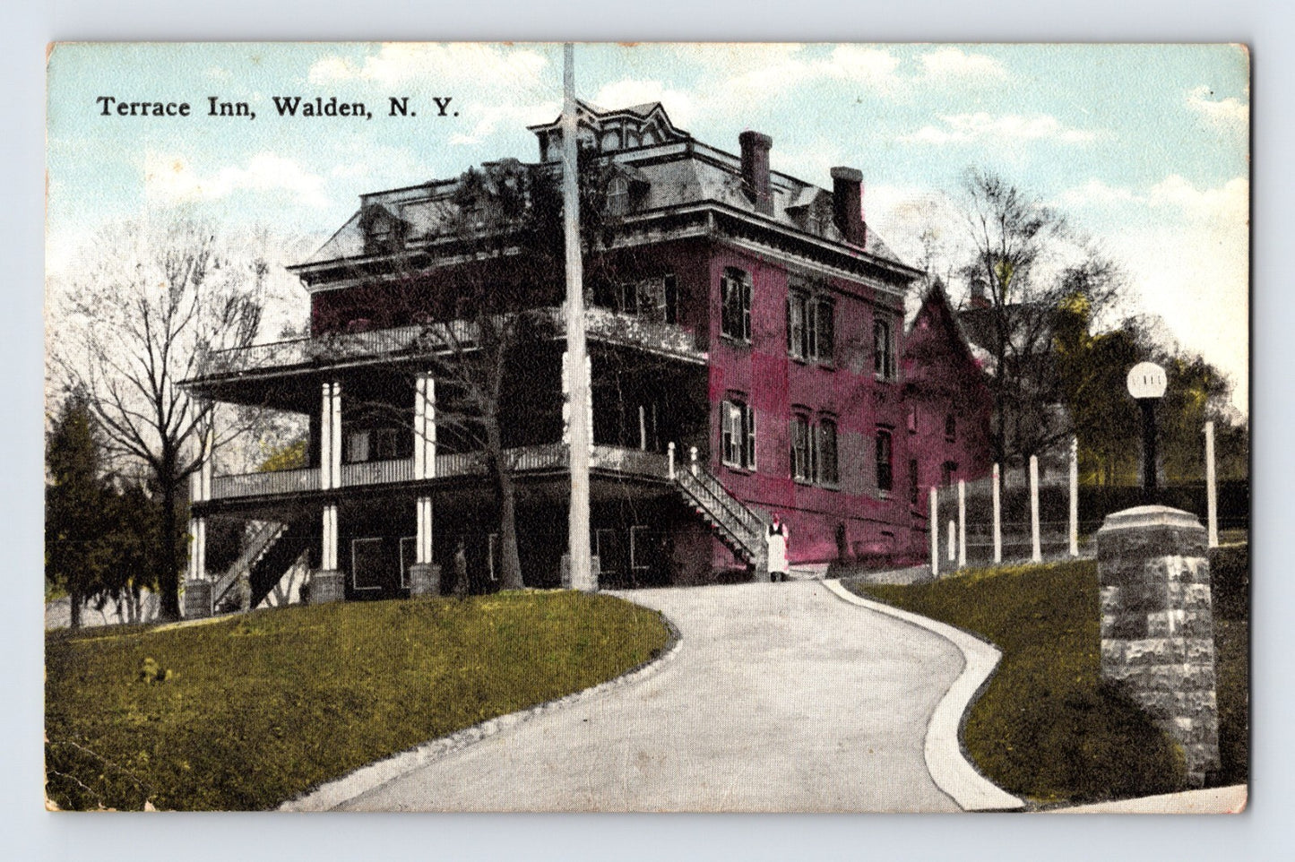 Walden New York Terrace Inn Hotel 1910s Postcard Unposted Divided