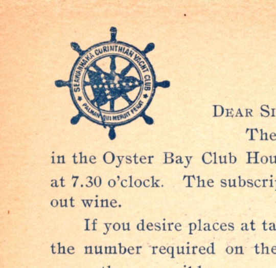Long Island New York Oyster Bay Club House Dinner 1897 Postcard Posted
