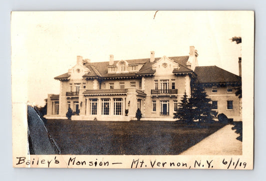 Mt Vernon New York Bailey Mansion Residence 1919 Photo - 3.5 x 5.75