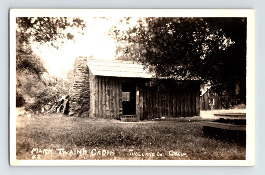 Angels Camp California Mark Twain Cabin Jackass Hill 1946 RPPC Postcard Posted