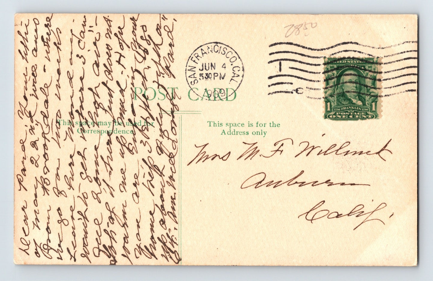 St Helena California Greystone Winery 1910s Postcard Posted