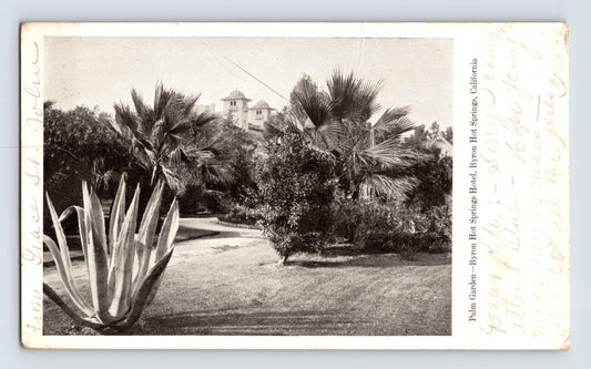 Byron Hot Springs California 1906 real photo postcard Palm Garden and resort hotel