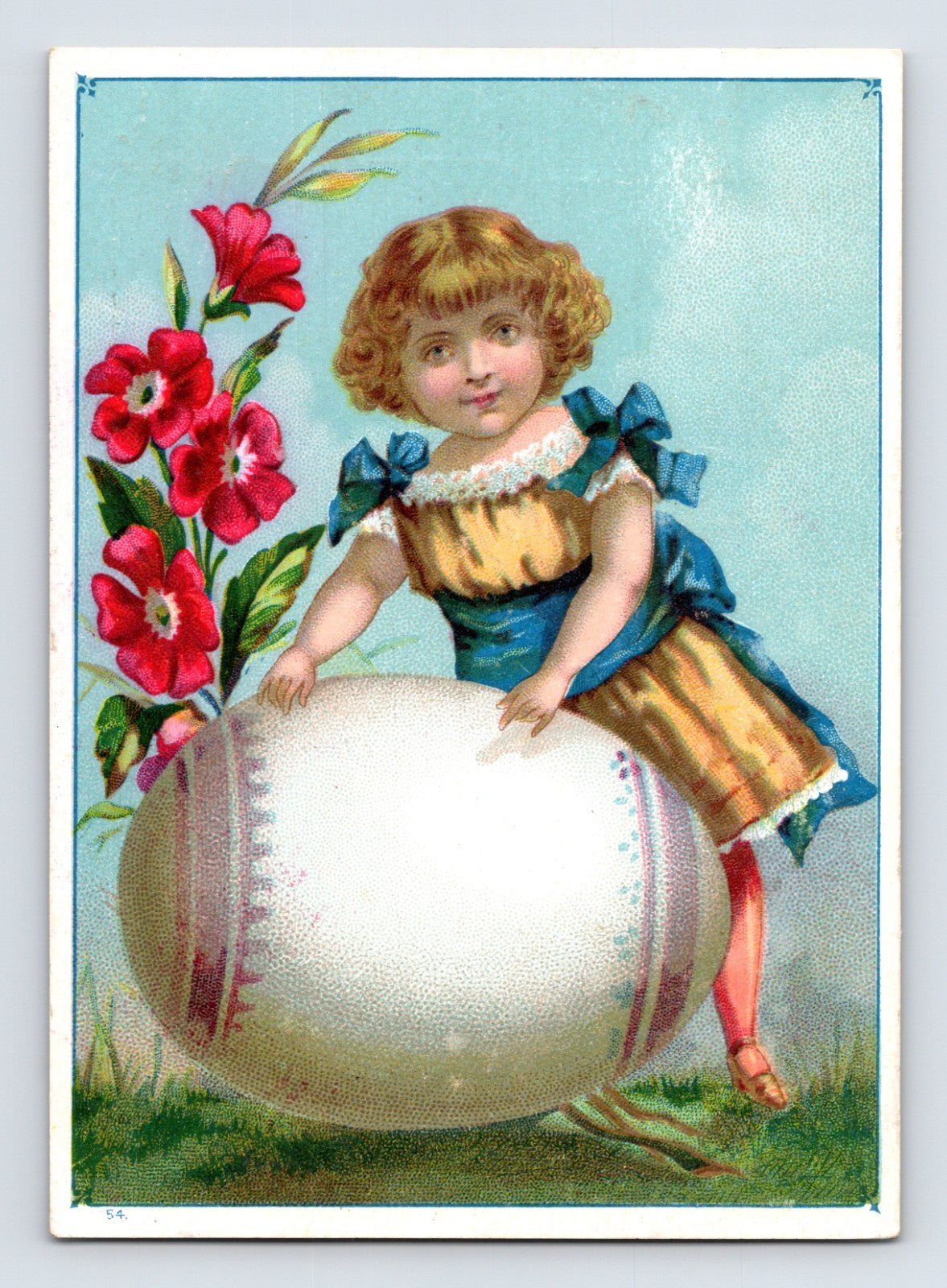 Perfect Range stove trade card girl rolling ball illustration Raymond Campbell Bellefonte Pennsylvania
