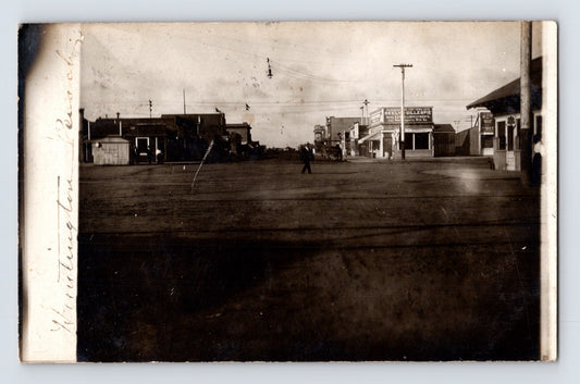 Huntington Beach California Downtown 1908 RPPC Postcard Posted