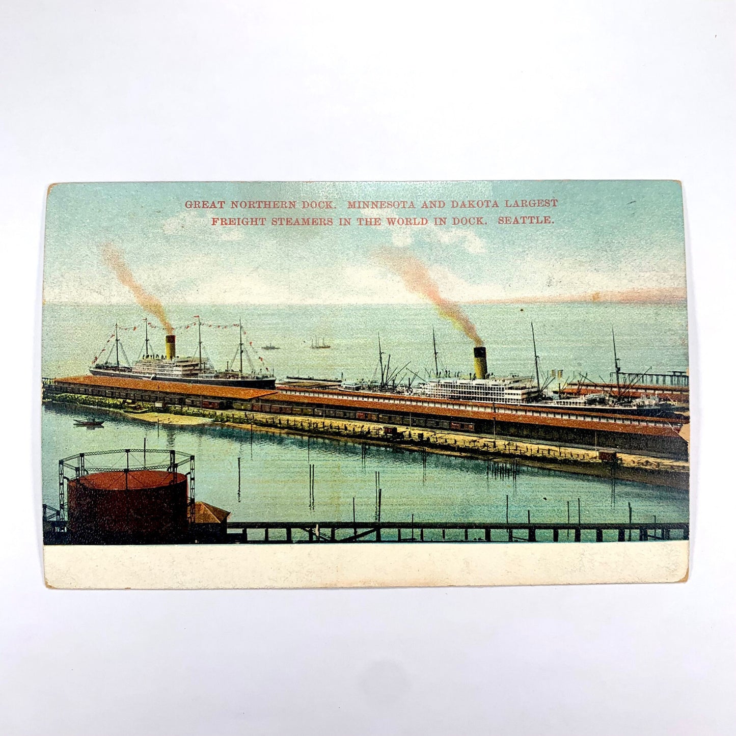 Postcard Washington Seattle WA Great Northern Dock Steam Ship 1911 Posted