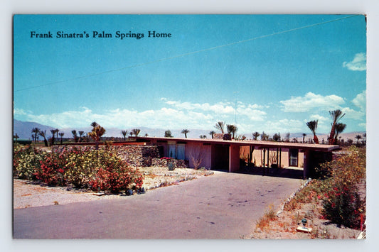 Palm Springs California Frank Sinatra Home Residence 1960s Postcard Unposted