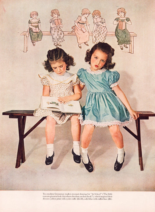 Kate Greenaway girls dresses children fashion 1947 print advertisement