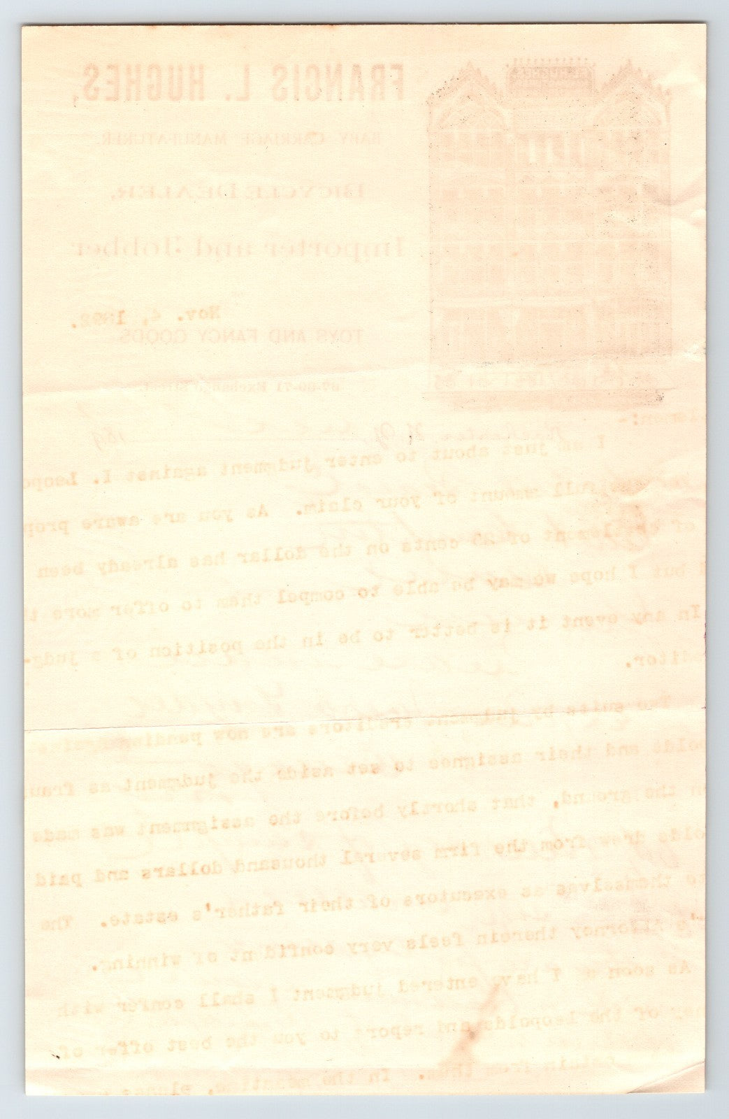 Rochester New York 1890s Francis L Hughes Bicycle Dealer Billhead 9 x 6
