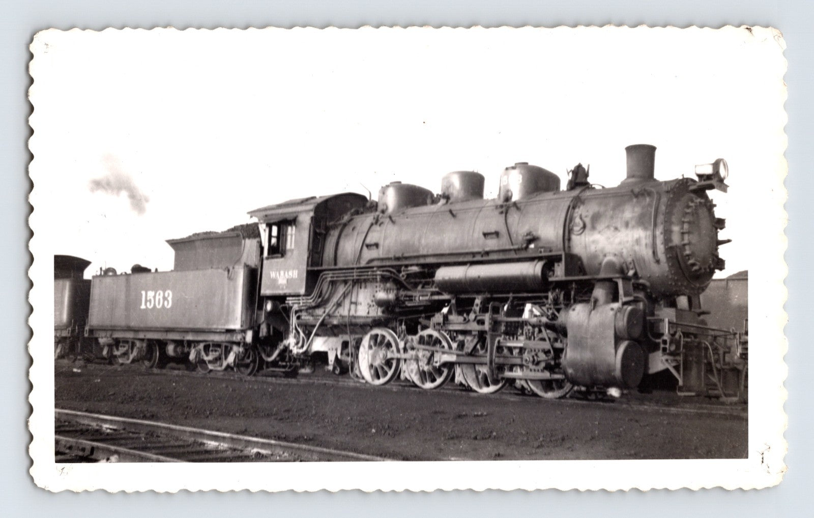 Wabash Railroad steam locomotive number 1583 yard scene Decatur Illinois photograph
