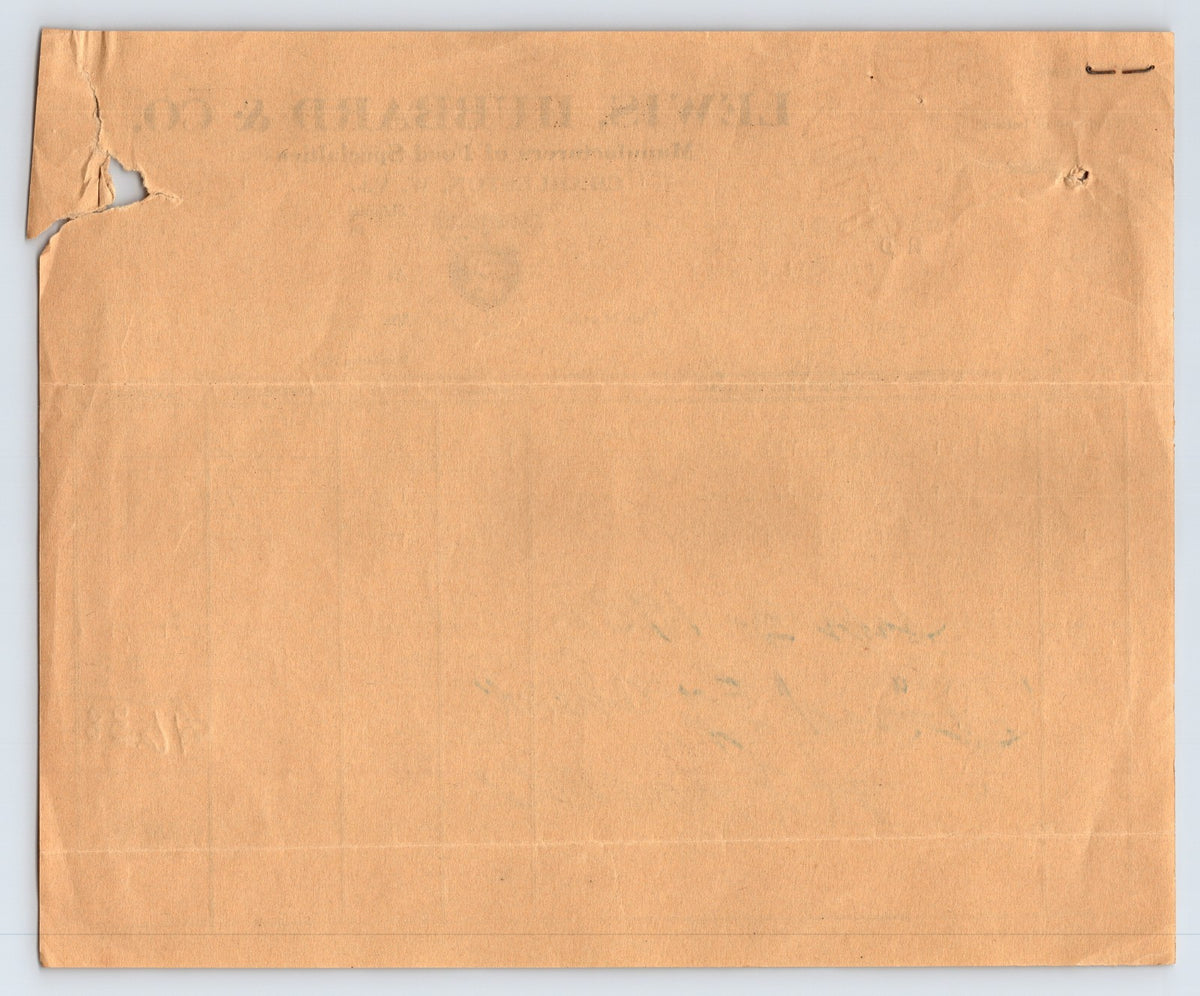 Charleston West Virginia 1936 Lewis Hubbard Coffee Billhead 8.5 x 7