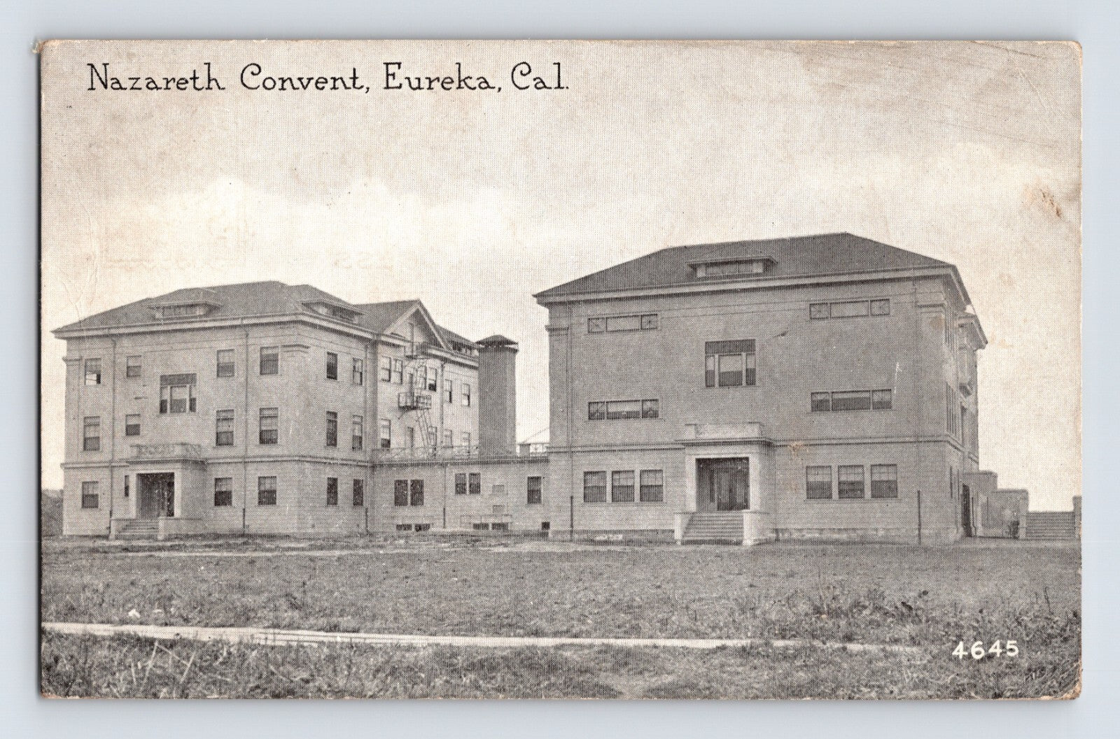 Eureka California Nazareth Convent School buildings 1910s unposted divided back postcard