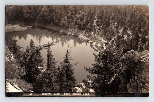 Castle Crag California Crystal Lake 1919 RPPC Postcard Posted Divided Back
