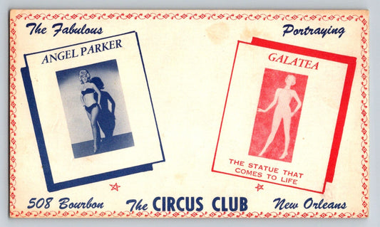 New Orleans Louisiana Circus Club Risque Burlesque 1950s Postcard Unposted