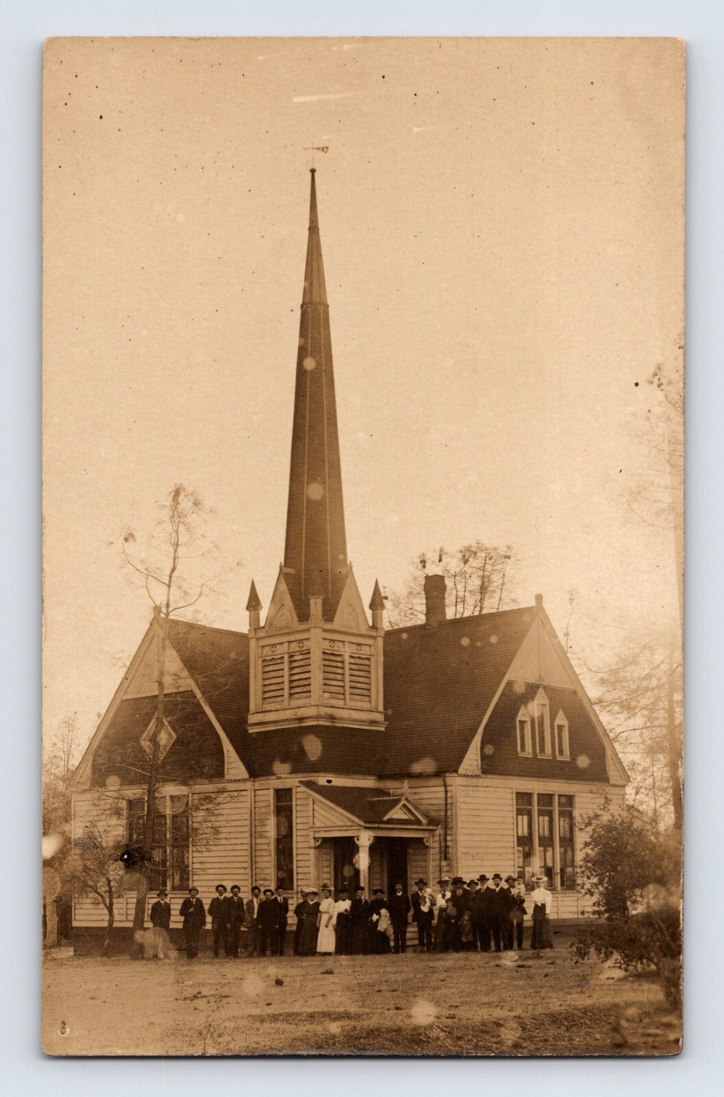 Olinda California Happy Valley Church Community 1910s RPPC Postcard
