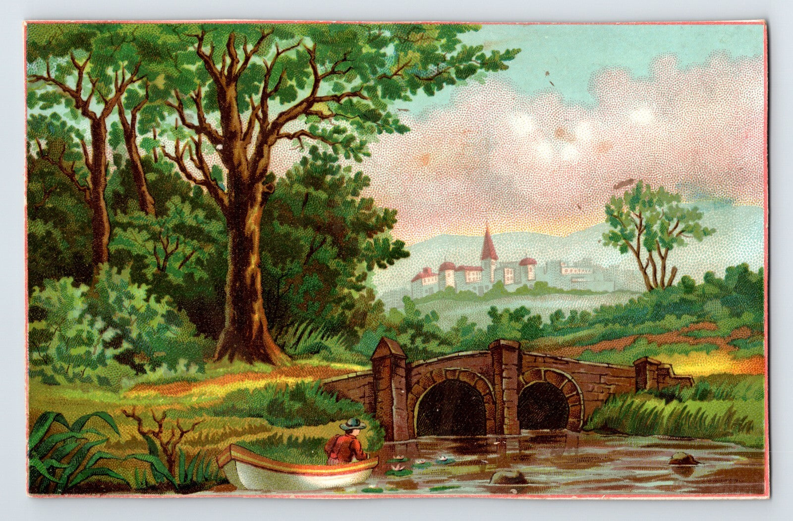 Bellows Falls Vermont M.B. Kelley Grocery Victorian Landscape Trade Card