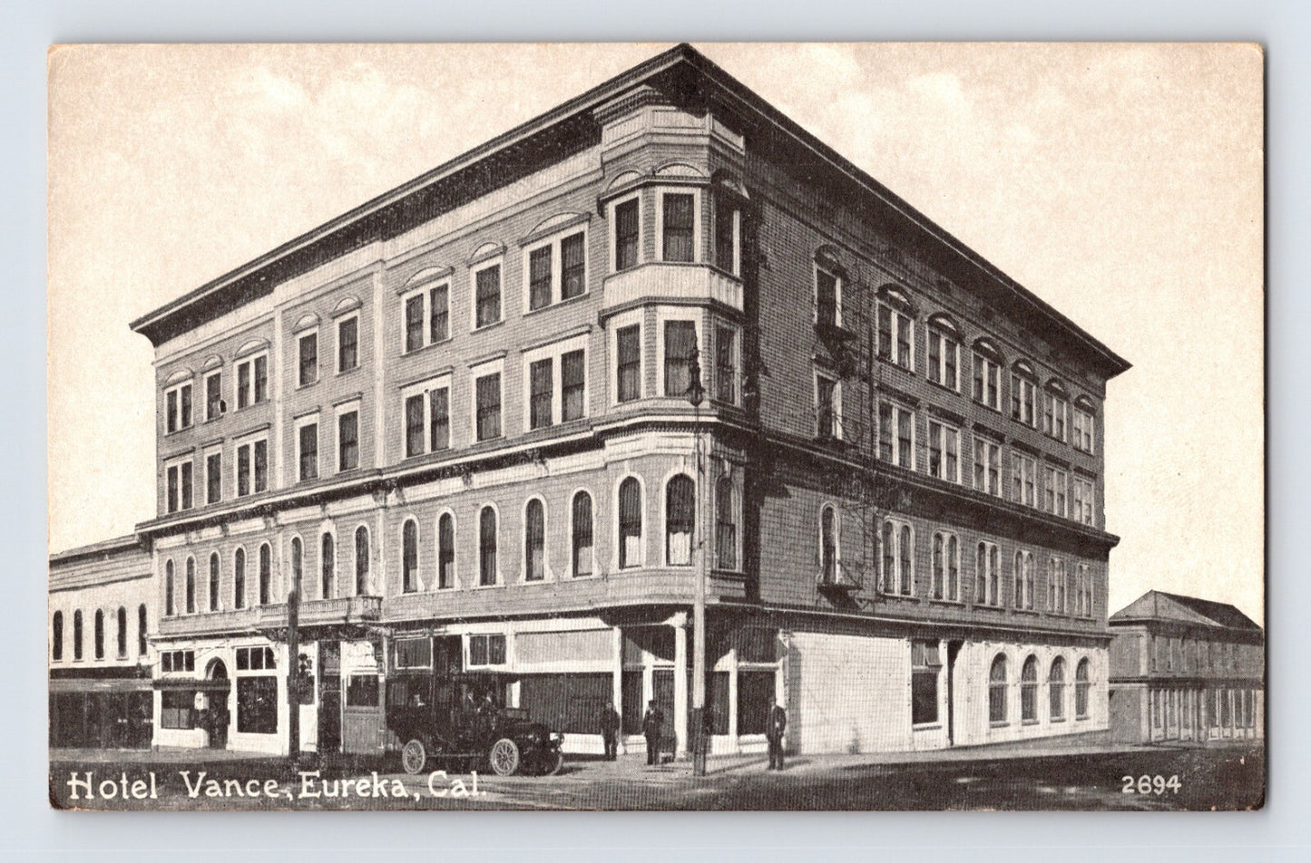 Eureka California Hotel Vance 1910s Postcard Unposted Divided Back