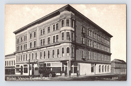 Eureka California Hotel Vance 1910s Postcard Unposted Divided Back