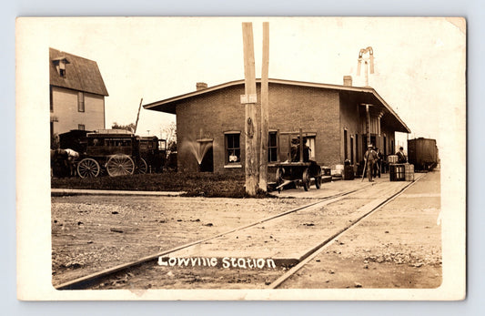 Lowville New York Railroad Station Depot 1910s RPPC Postcard Unposted Divided Back
