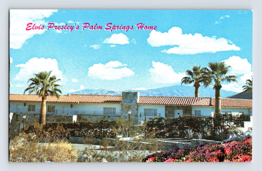 Palm Springs California Elvis Presley Home Residence 1960s Postcard Unposted