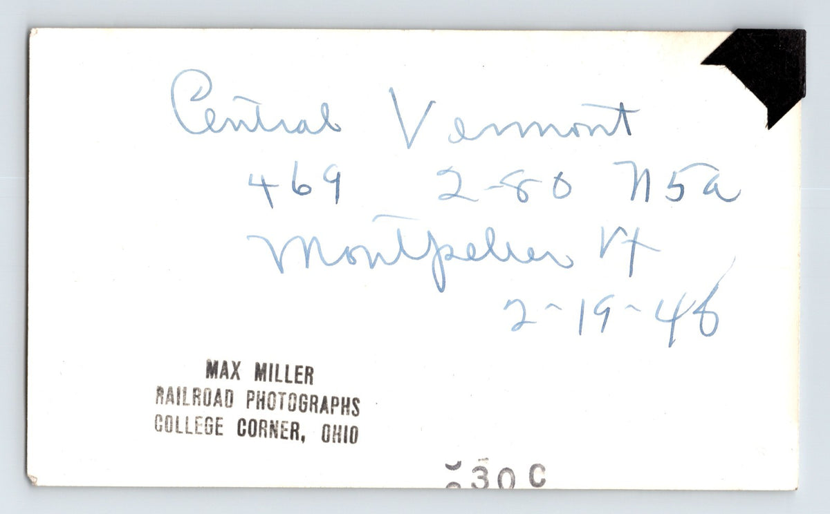 Central Vermont Railroad 2-8-0 Train 1948 Photo Montpelier Vermont 3.5 x 5.75