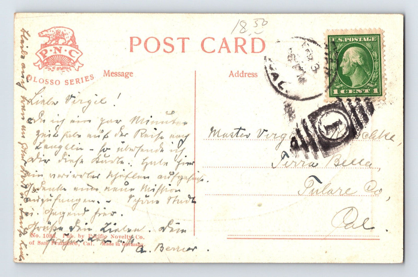 Ukiah California Hotel Cecil 1910s Postcard Posted Divided Back
