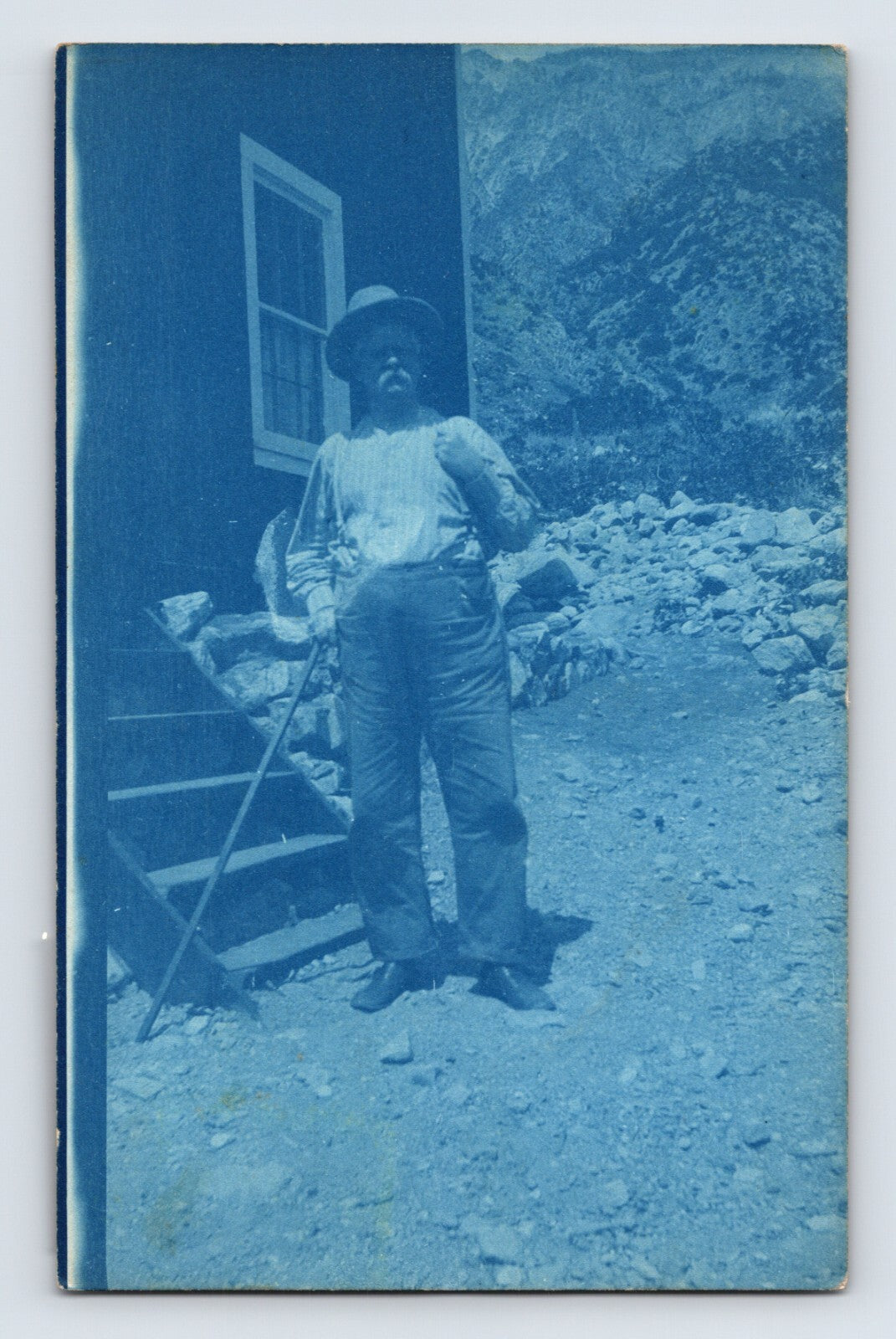 Hot Springs Utah Uncle Joe Kincaid 1910 RPPC Postcard Posted Cyanotype