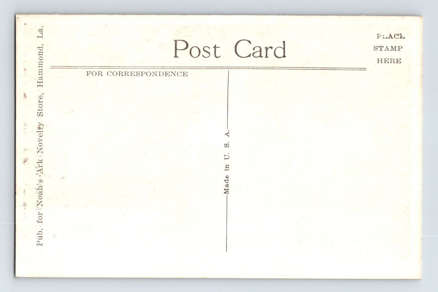 Breckwalt Louisiana Wishing Springs Hotel Noah’s Ark 1930 Postcard Unposted