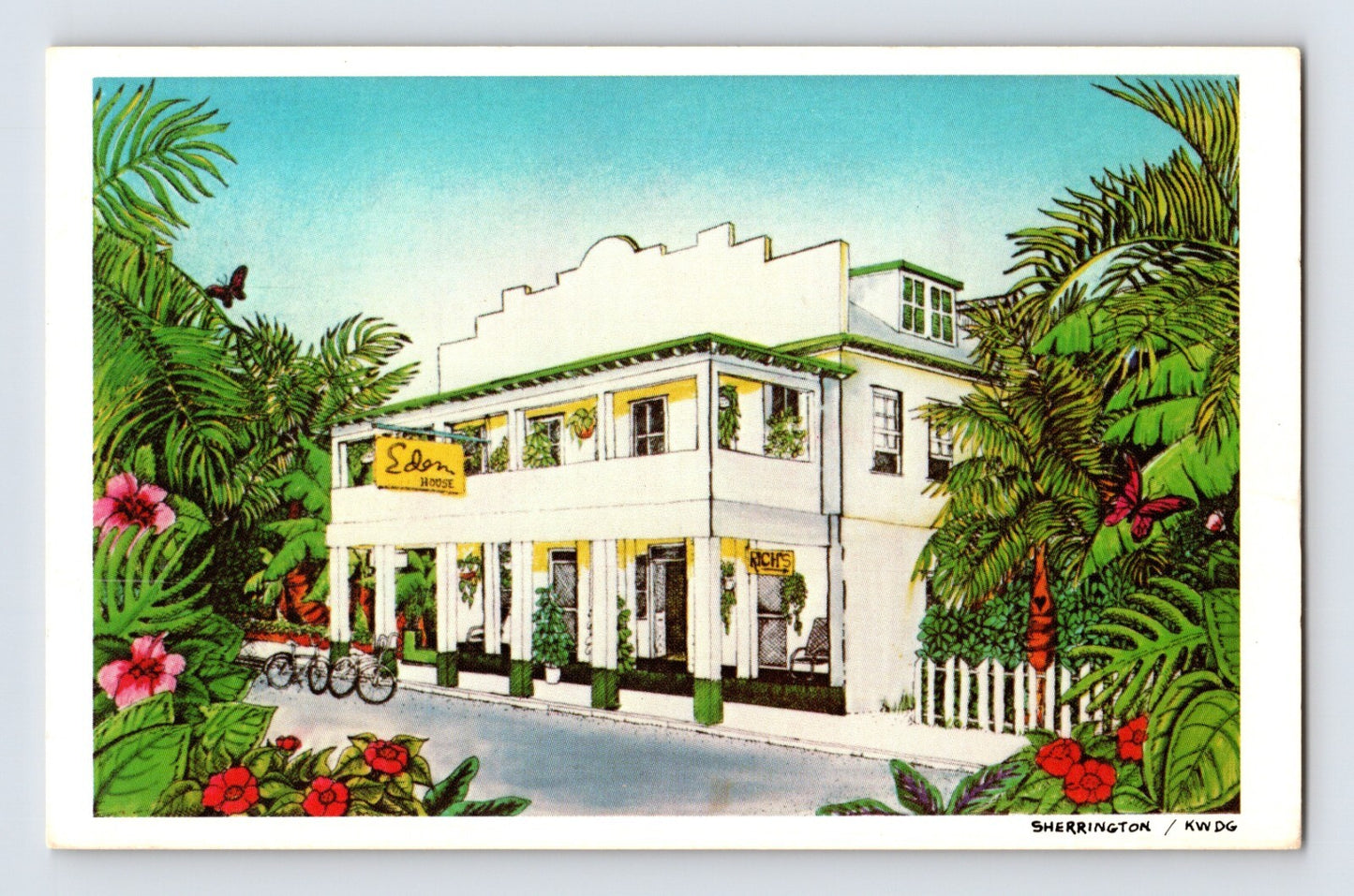 Key West Florida Eden House Resort Hotel 1980s Postcard Unposted Chrome