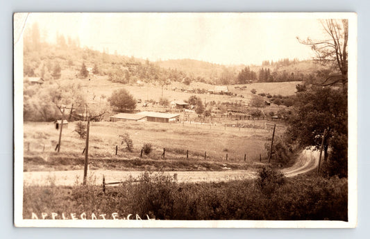 Applegate California Ryhners Villa Farm Landscape 1930s RPPC Postcard Posted