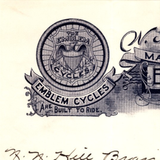 W G Schack Emblem Cycles Buffalo New York 1896 Bicycle Letterhead 8.5 x 11