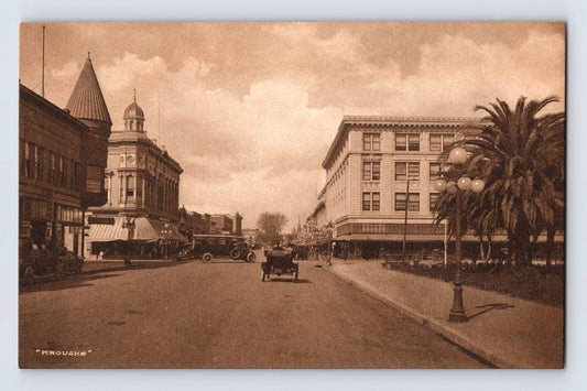 Watsonville California Main Street Automobile 1920s Postcard Unposted Divided Back