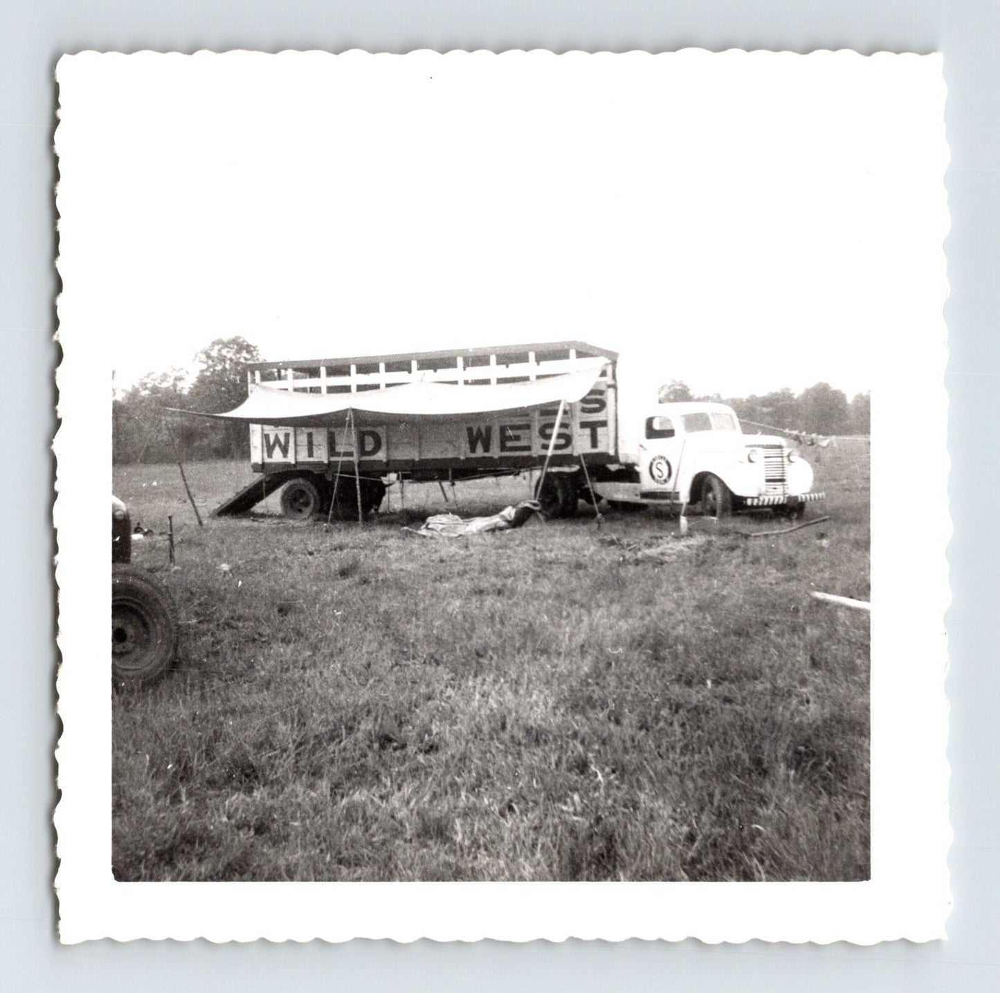 Tiger Bill’s Wild West Circus Truck 1950s Photo 3.5 x 3.5