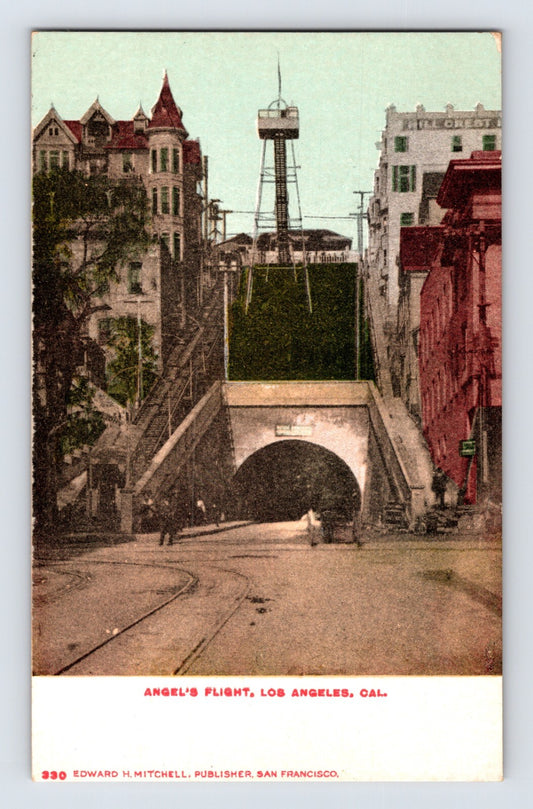 Los Angeles California Angels Flight incline railway early postcard 1910s