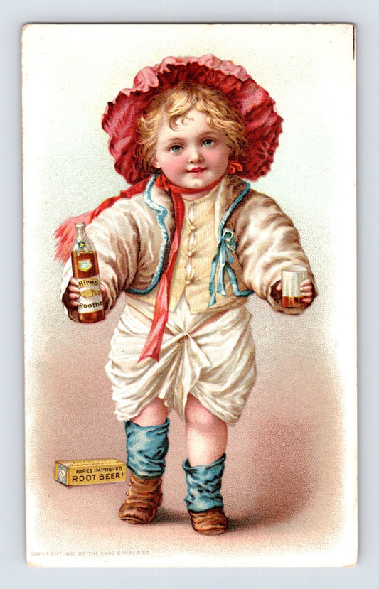 Hires Root Beer Child Bottle Drink 1897 Trade Card 5 x 3