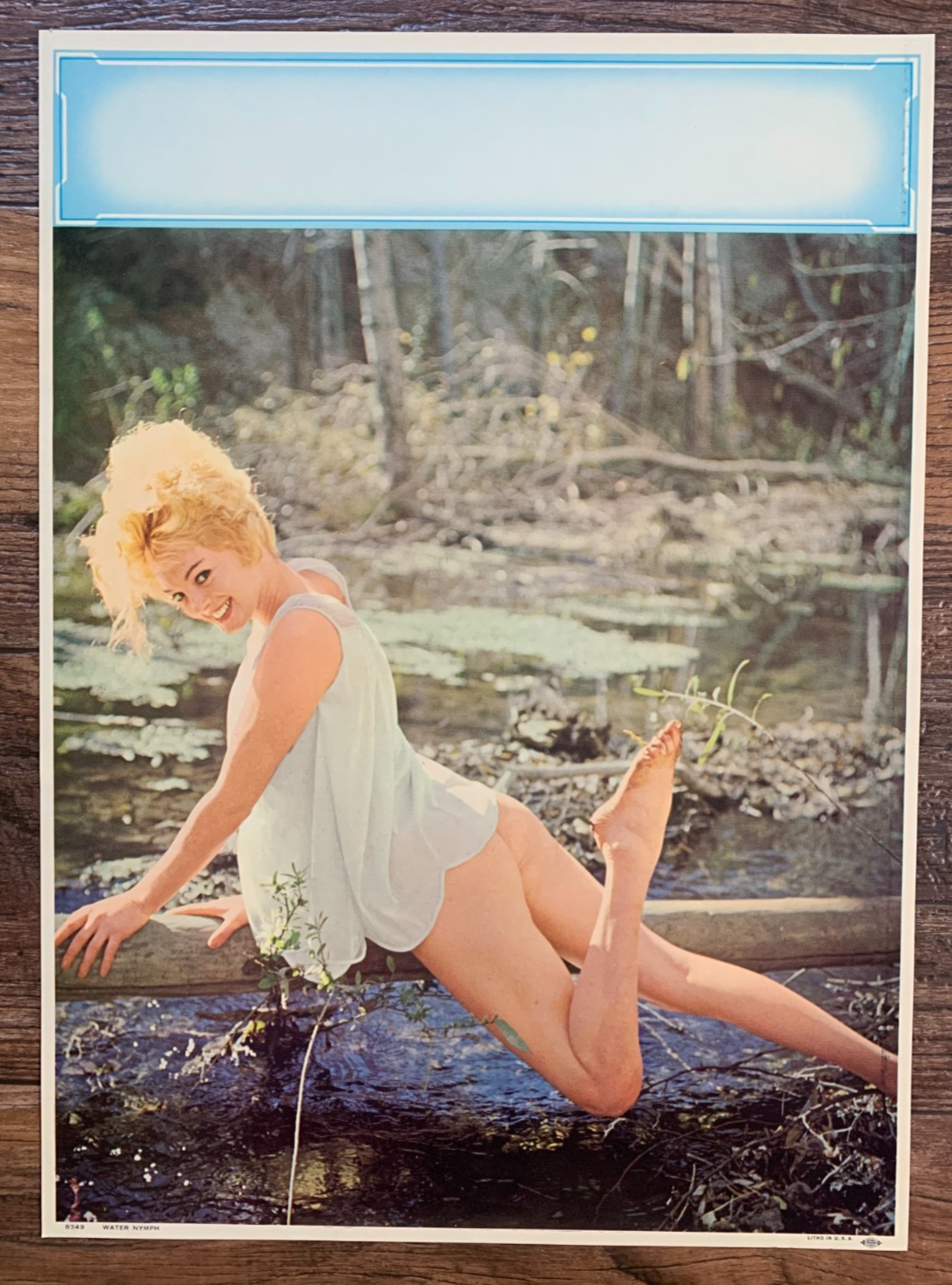 Vintage 1960s Pin Up GGA Calendar Water Nymph 8349 Salesman Sample 12" x 16"