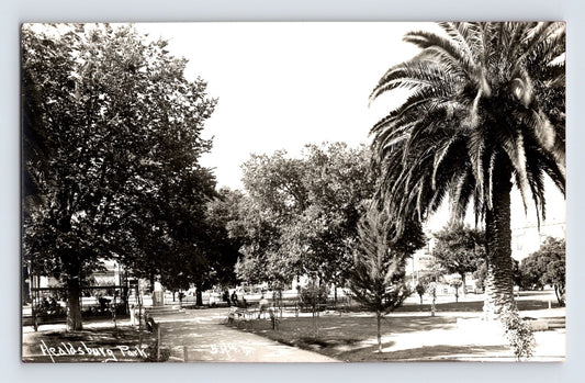 Healdsburg California Plaza Square 1950s RPPC Postcard Kodak Unposted