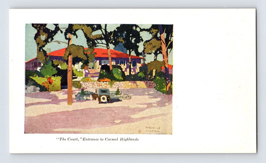Carmel California Highland Inn Court 1930s Postcard Unposted