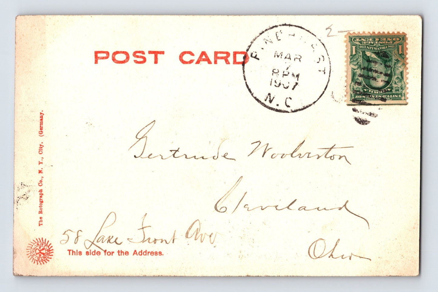 Pinehurst North Carolina Hill Hunt Golf Course 1907 Postcard Posted Undivided